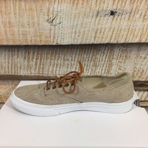 Tan Vans with Leather Laces. Gently Worn. Unisex.