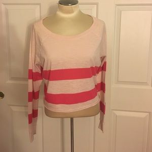 PINK Cropped Long Sleeve Shirt