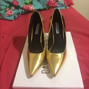 Cape Robbin Mirror Gold Pumps
