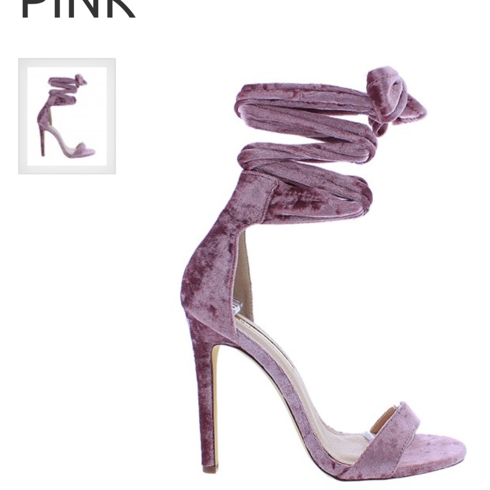 Dusty Rose crushed Velvet heels Sz6 sold out!