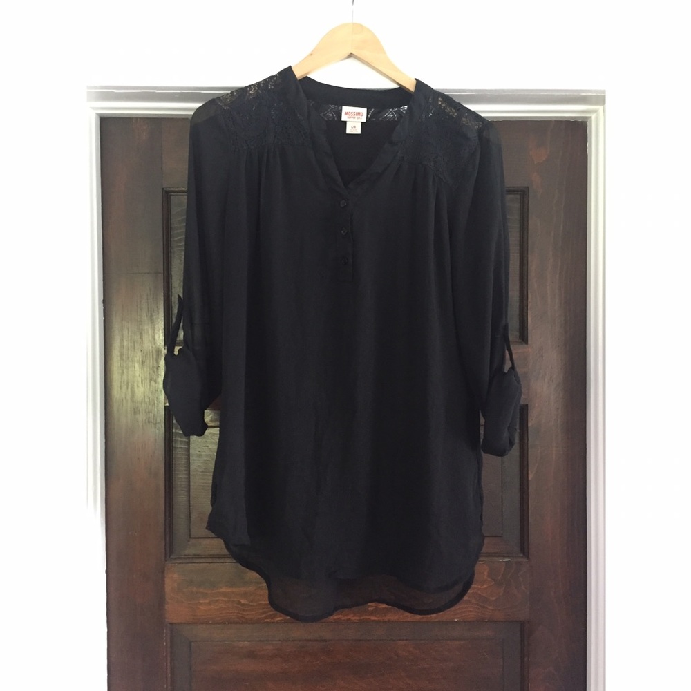 Mossimo Black Lacey Blouse