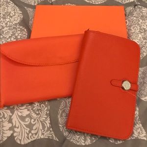 Hermes orange wallet