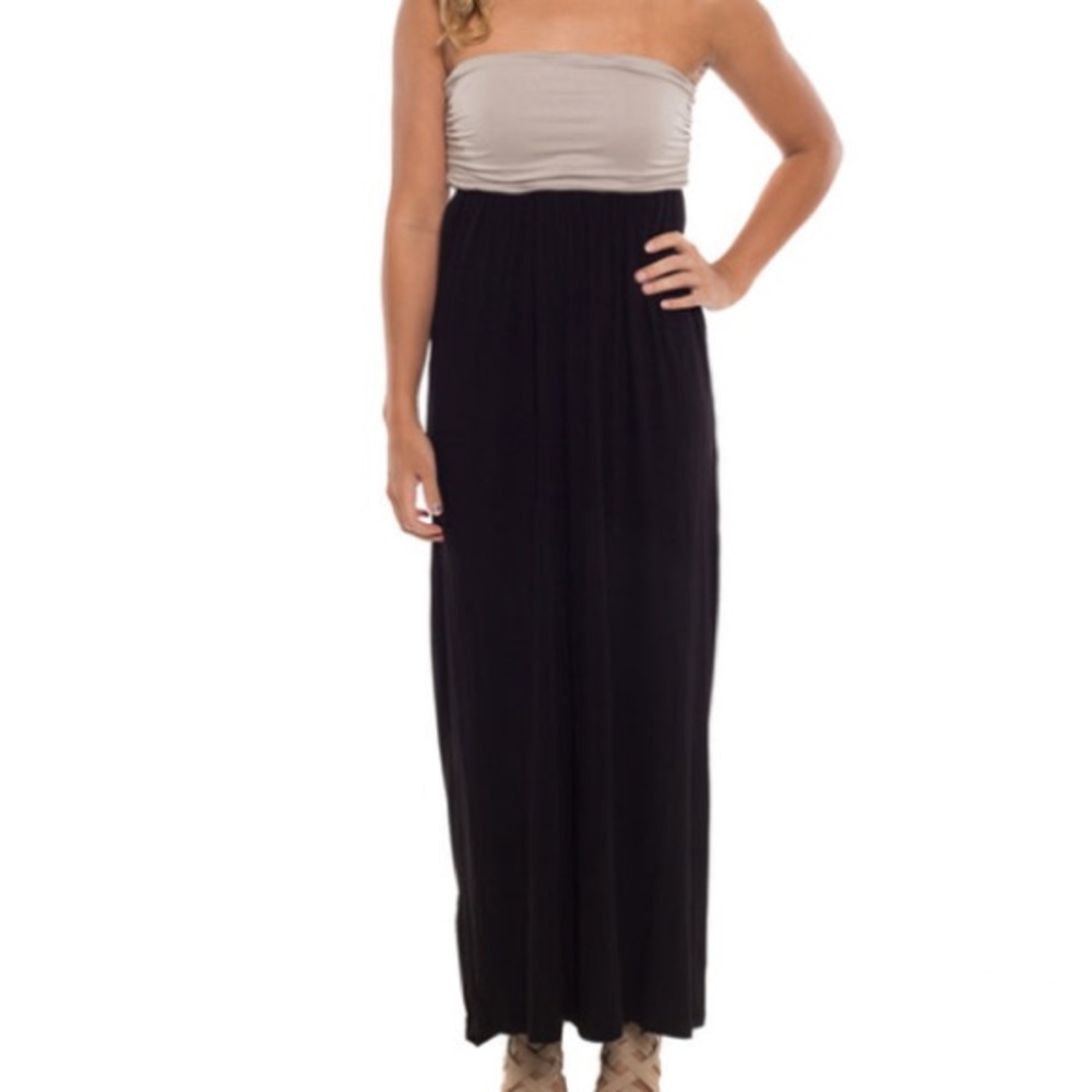 strapless maxi dress