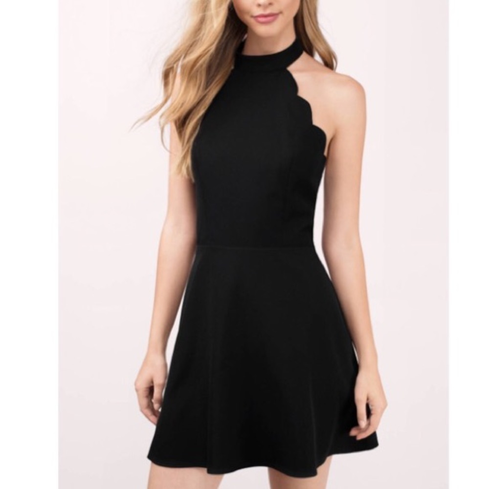 Black Tobi Halter Skater Dress
