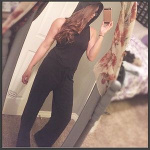 Black one piece hoodie jumper sleeveless