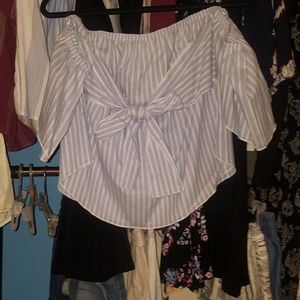 Light Blue Striped Top