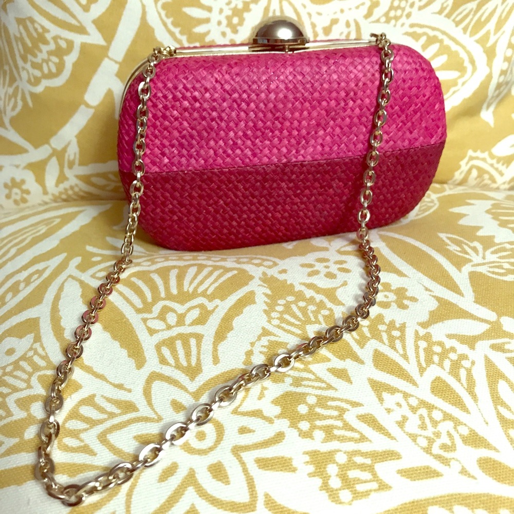 Pink and gold clutch