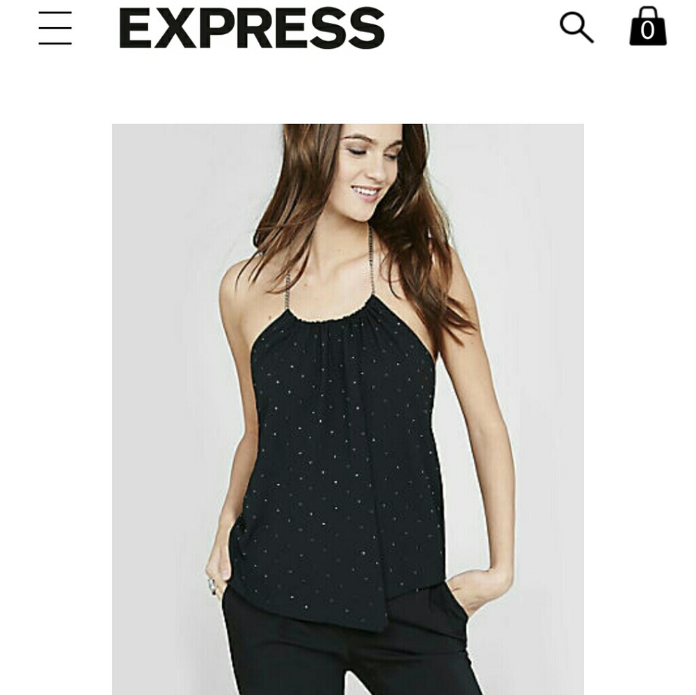 Express Sequin Tie Back Top