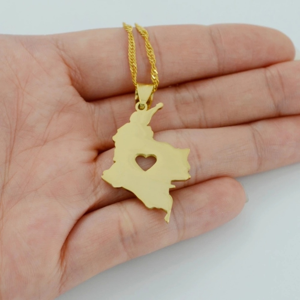 Colombia map necklace