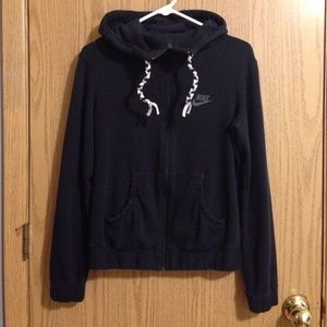 WOMEN NIKE SPORTSWEAR BLACK HOODIE ZIP UP SIZE M