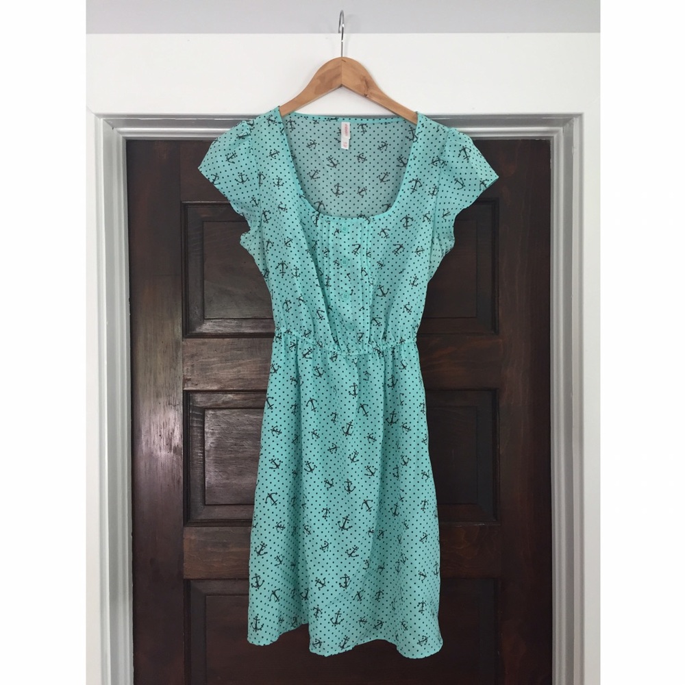 Xhileration Blue Anchor Dress