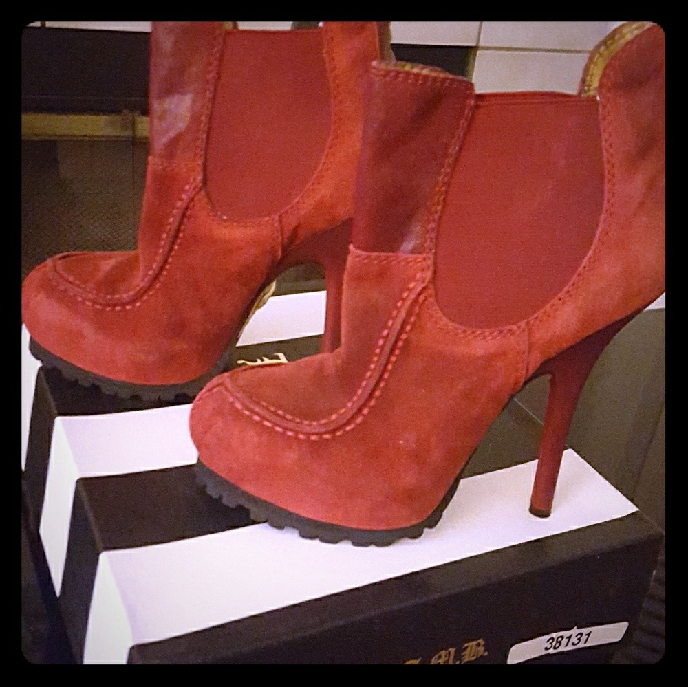 L.A.M.B ankle stiletto boots