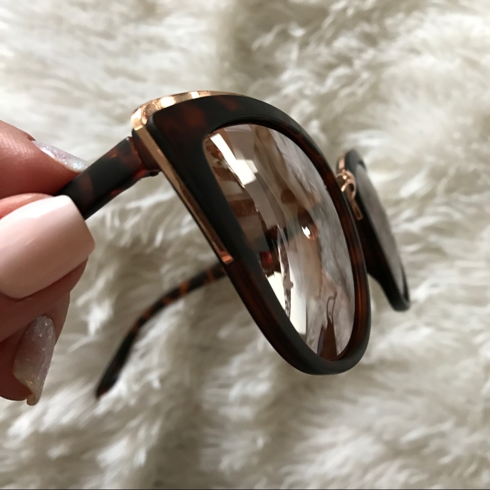 NEW 🌹✨ ROSE GOLD CAT EYE REFLECTIVE TORTOISE - Picture 3 of 7