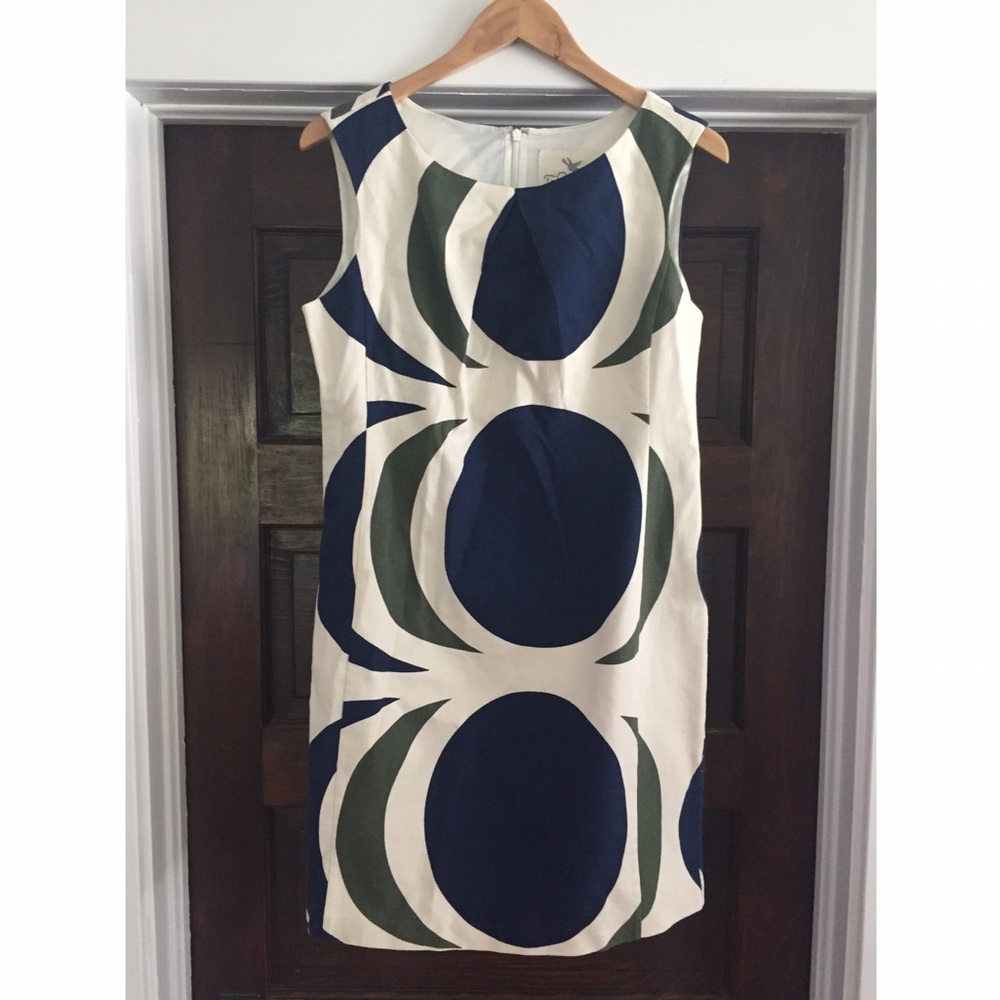 Anthropologie Green & Blue Abstract Dress