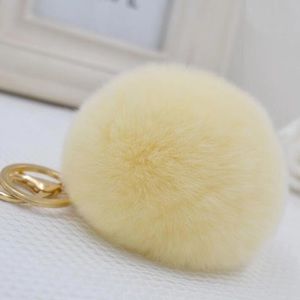 Faux Rabbit Fur PomPom Purse Charm / Keychain