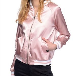 "Don't care" Pink bomber jacket