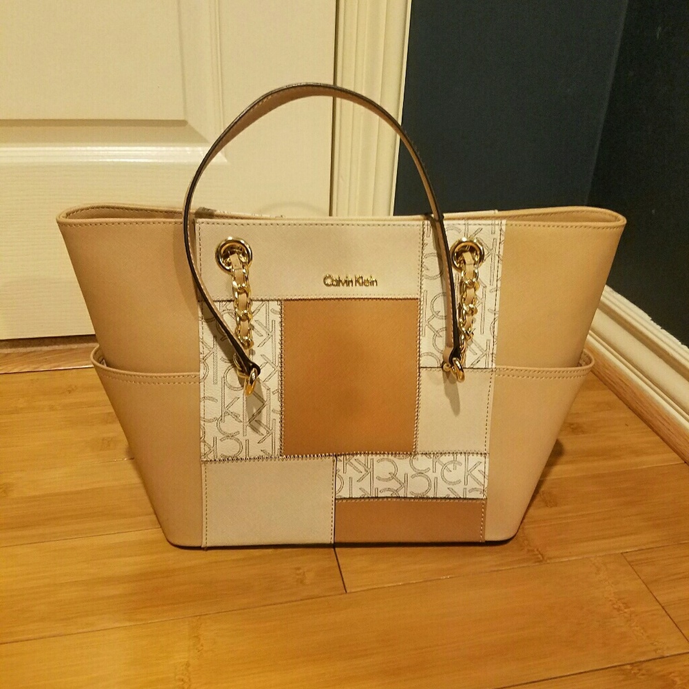 NWT Calvin Klein Patchwork Leather Tote
