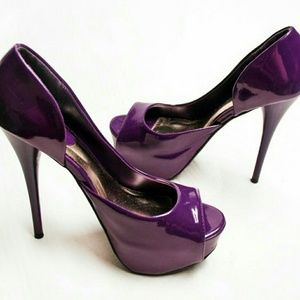 Charlotte Russe Purple Open Toe Platform Heels