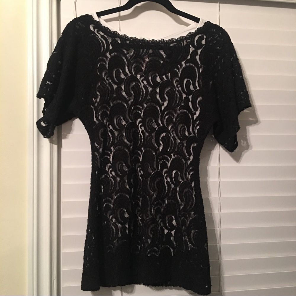 Unique black lace tunic/shirt