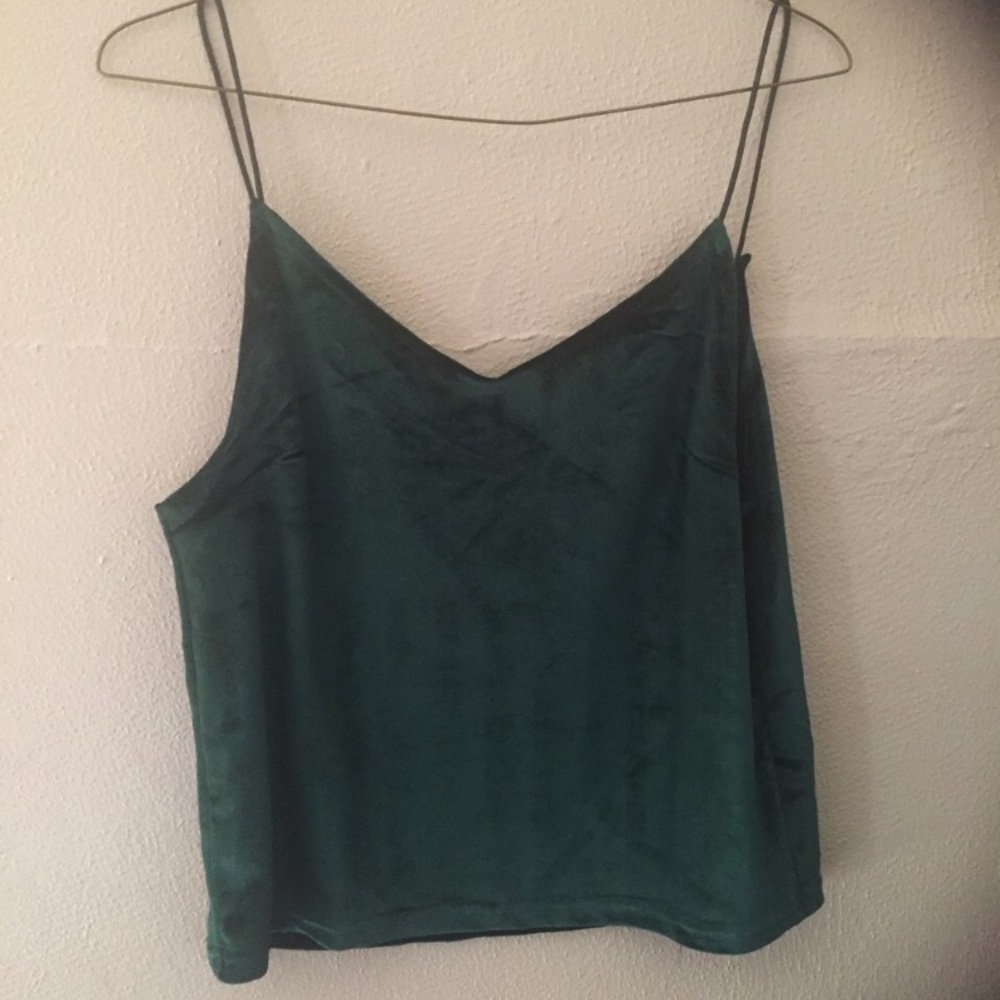 Emerald green velvet cami