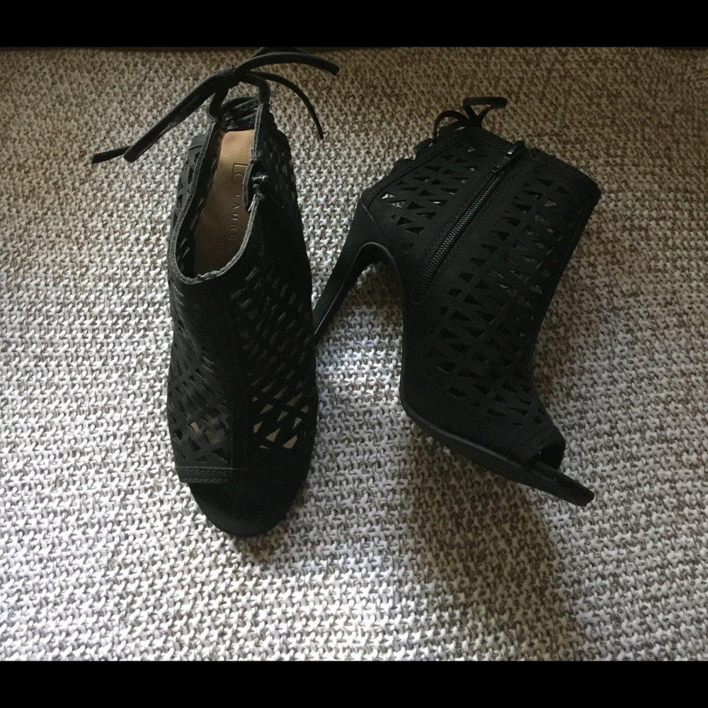 Lauren Conrad Peep Toe Heeled Booties