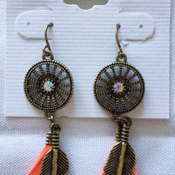 Dream catcher feather earrings - Picture 2 of 5