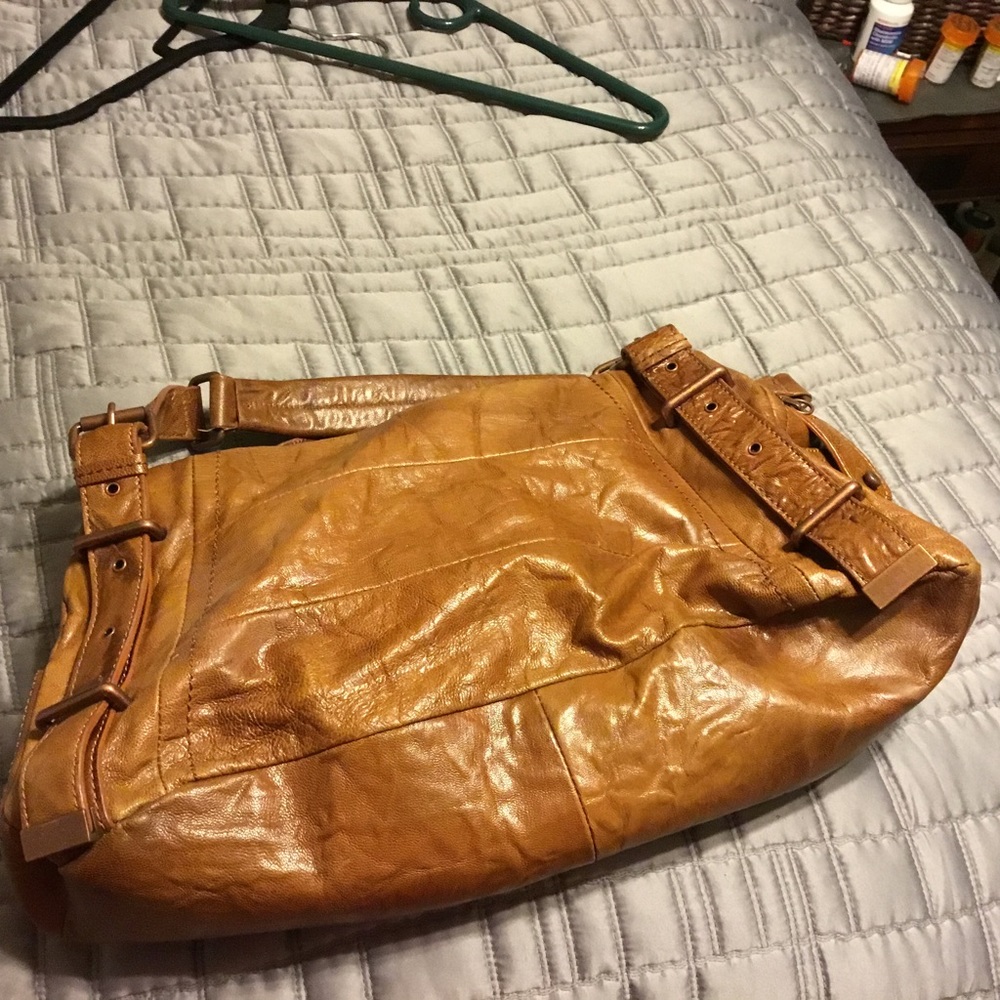 Bcbg tan handbag.