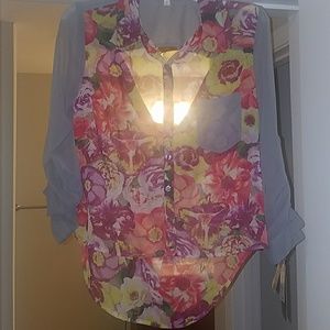 Sheer floral shirt