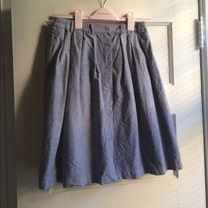 Modcloth blue high waisted button skirt