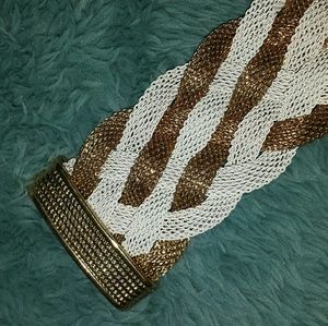 2 for $20 Beautiful white & gold mesh bracelet