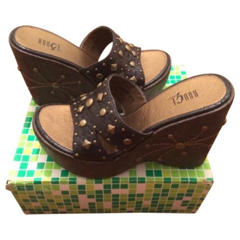 Rouge Studded Wedges