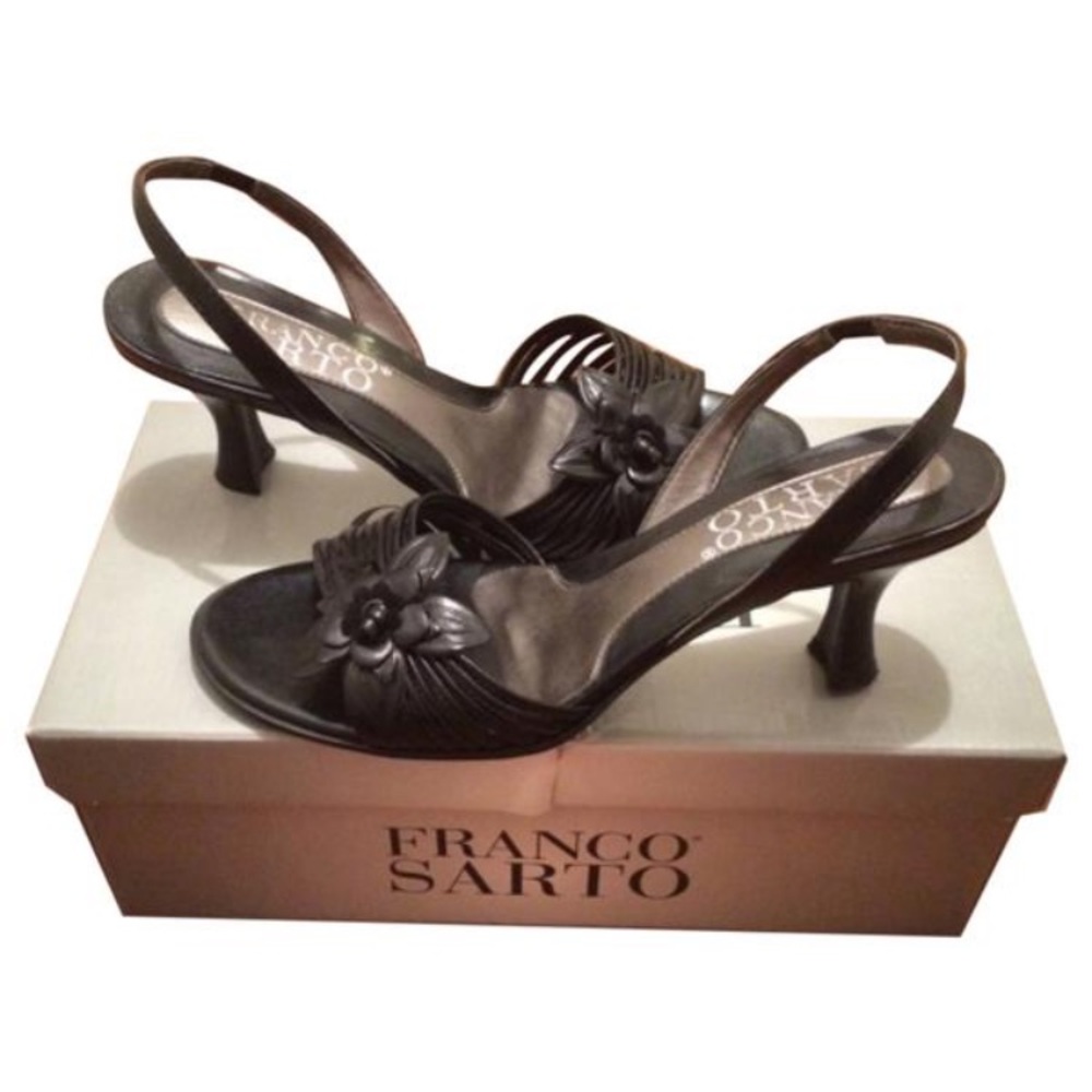 Franco Sarto Flower Appliqué Sling Back Sandals