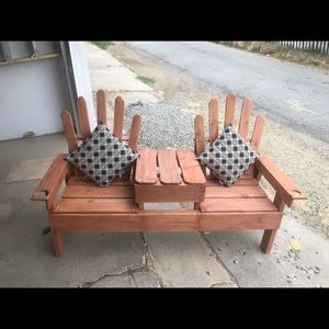 Wood Bench w/spot for icechest