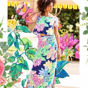Lilly Pulitzer Mansi Crop Top & Maxi Skirt Set.