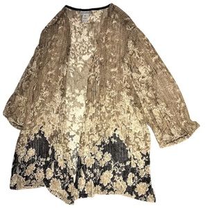 Pre-Owned Plus Size Open Mesh Cover Up Cardigan