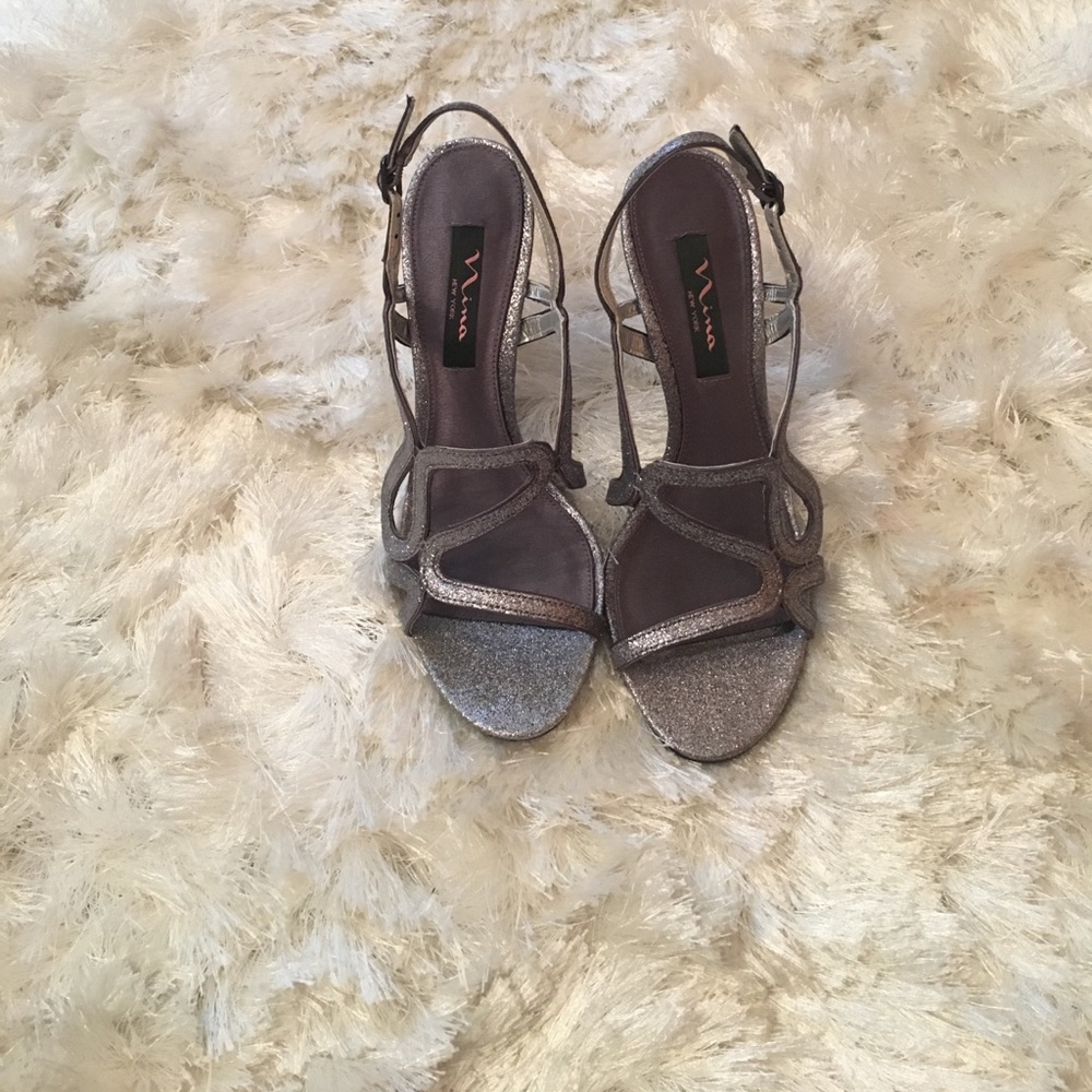 Silver sparkly dress shoes