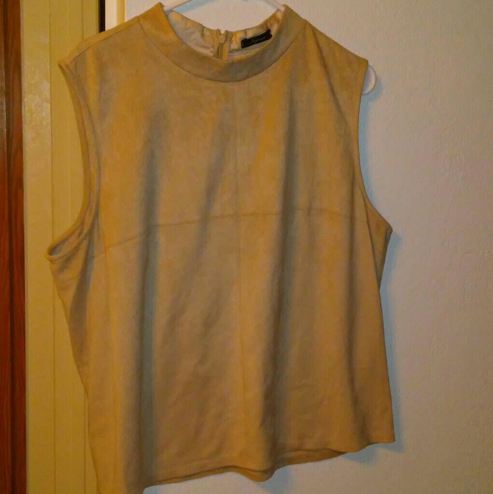 Suede turtle neck tank