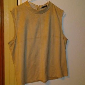 Suede turtle neck tank