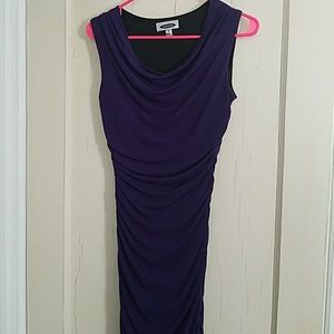 Purple side-cinched dress