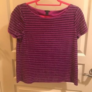 J.Crew purple stripped sequin top J.Crew purple stripped sequin top