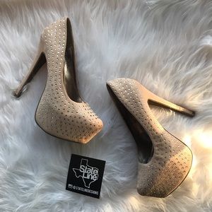 Bedazzled Nude Pumps