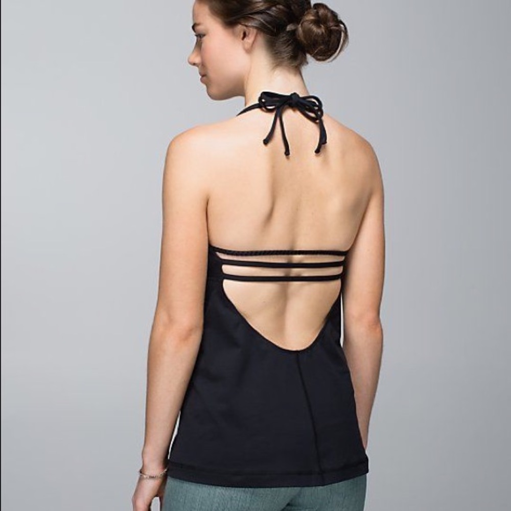 Lululemon Alright Halter EUC Black Size 8