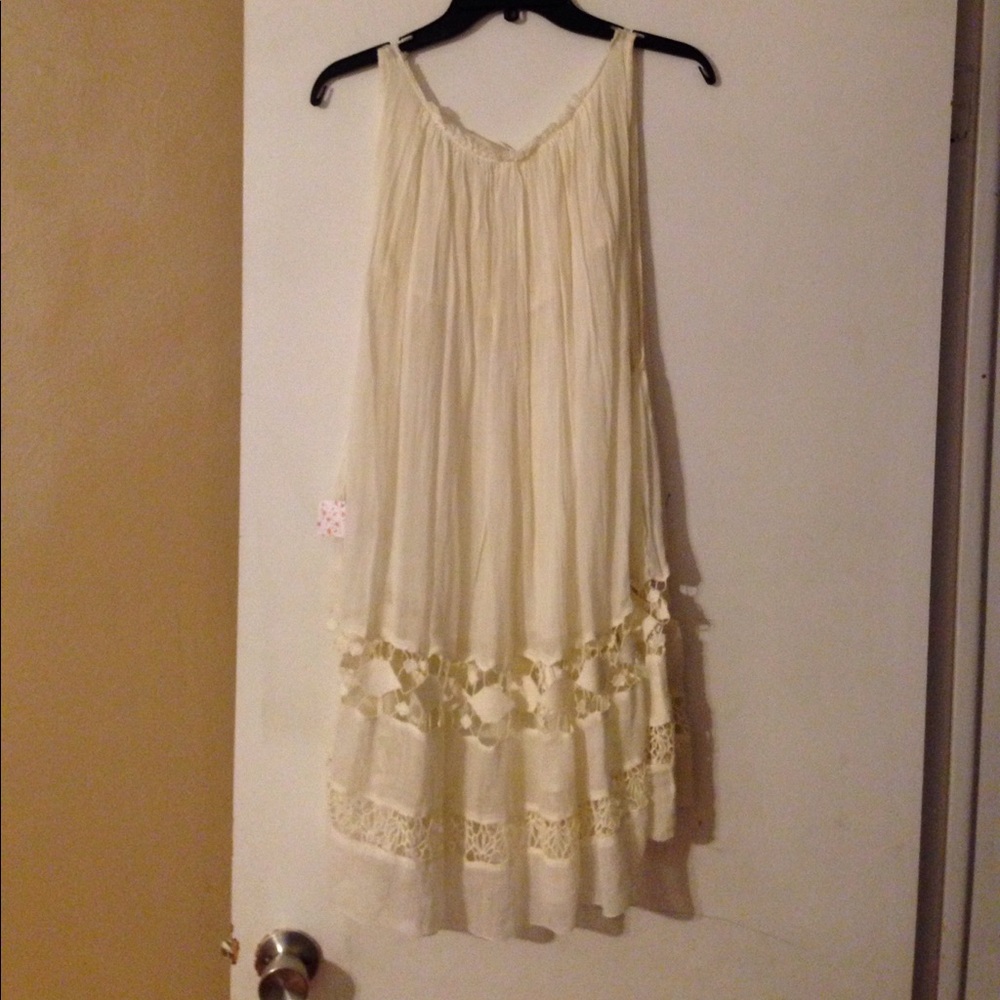 🍁Boho Lace Free People Crochet Creme Dress