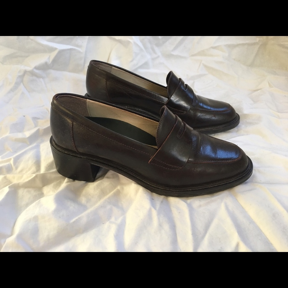 brown leather penny loafers