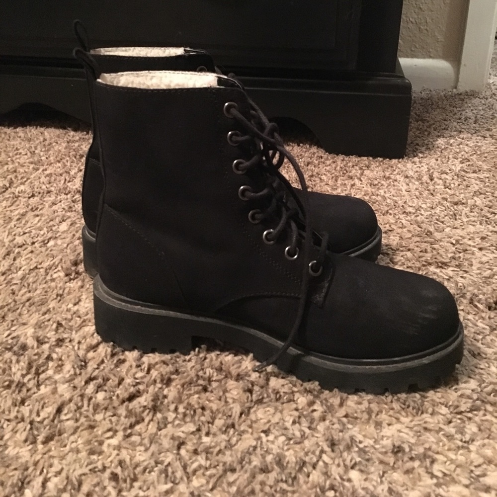 Black combat boots