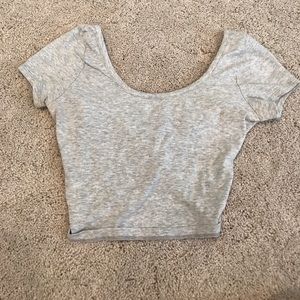 BRANDY MELVILLE GREY CROP TOP! CROSS BACK!