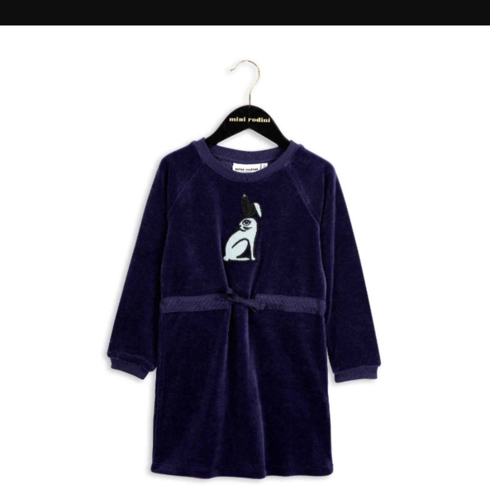 Velvet bunny dress from Mini Rodini