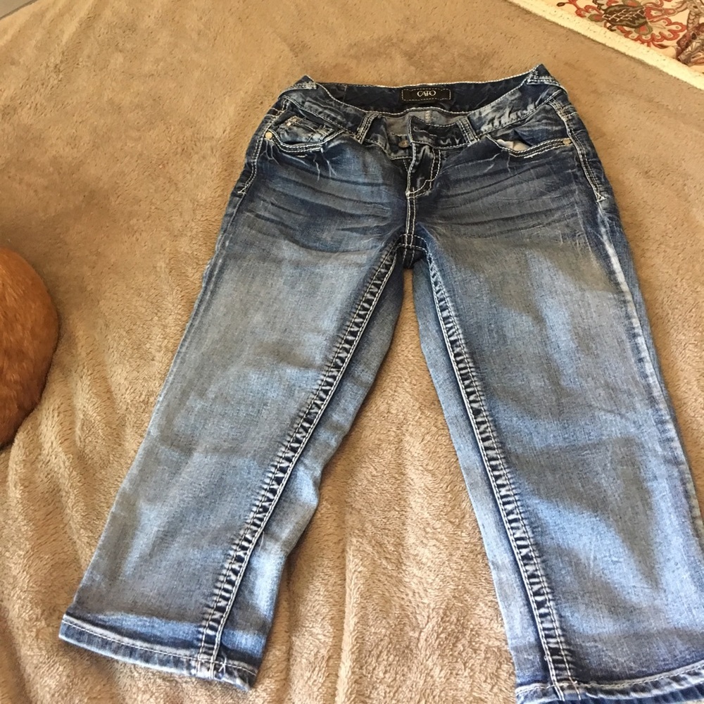 Size 8 blue jean capris