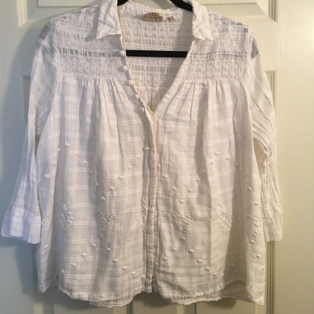 Anthropologie white blouse