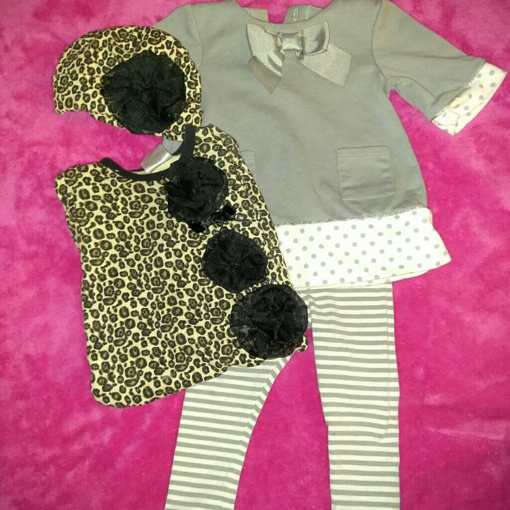 Leopard pajamas & gray outfit